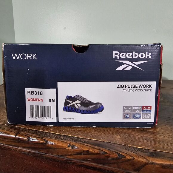 Reebok Women’s 8M Zig Pulse Composite Toe Work Shoe RB3018 Gray Blue Preowned - Picture 9 of 9